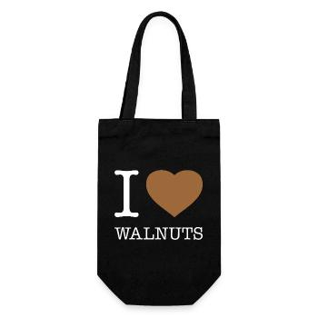 I LOVE WALNUTS - Geschenkbeutel für Flaschen - Schwarz - Vorne