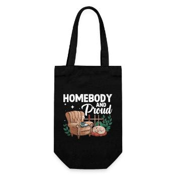 Homebody And Proud Sayings For Introverts - Gift Bag for Bottles - black - Front