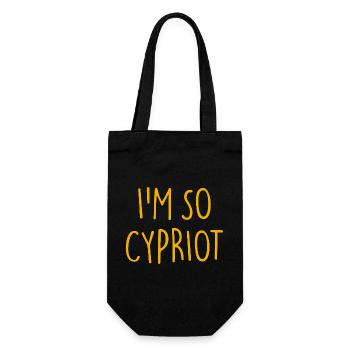 I'M SO CYPRIOT Zypern - Geschenkbeutel für Flaschen - Schwarz - Vorne
