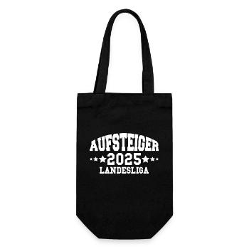 Aufsteiger 2024 Landesliga Aufstieg Fußball - Geschenkbeutel für Flaschen - Schwarz - Vorne