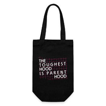 Parenthood – The toughest hood - Gift Bag for Bottles - black - Front