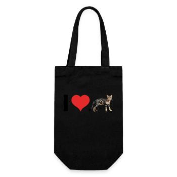 J’aime les chats domestiques - Autocollant pour animaux de compagnie - Sac à bouteille - noir - Devant