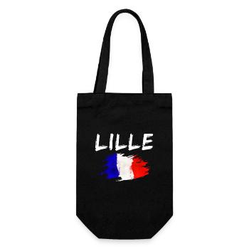 Lille Frankreich Flagge Stadt Lille - Geschenkbeutel für Flaschen - Schwarz - Vorne