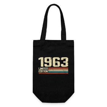 Vintage 1963 Retro Birthday - Born in 1963 - Gift Bag for Bottles - black - Front