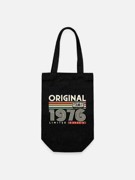Jahrgang 1976 Vintage Retro Geburtstag Geschenk - Geschenkbeutel für Flaschen - Schwarz