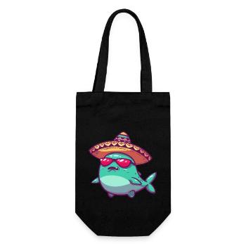 Wal Lustig Sombrero - Geschenkbeutel für Flaschen - Schwarz - Vorne