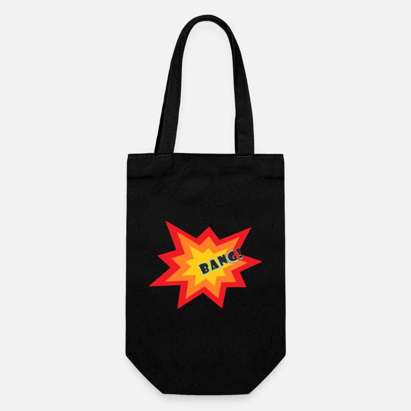Star Explosion - Gift Bag for Bottles - black