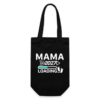 Mom 2027 - Loading Bar Pregnancy Announcement - Gift Bag for Bottles - black - Front