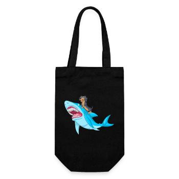 T-shirt teckel Riding Shark - Sac à bouteille - noir - Devant