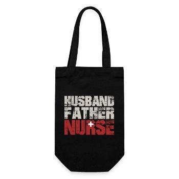 Husband Father Nurse Father's Day  - Geschenkbeutel für Flaschen - Schwarz - Vorne