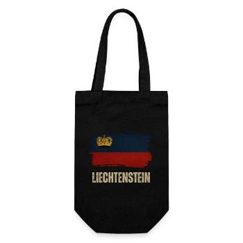 Grunge-Flagge von Liechtenstein, ich liebe Liechtenstein - Geschenkbeutel für Flaschen - Schwarz - Vorne