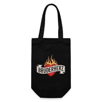 Brother Heart Brothers Big Bro Saying Little Brother - Gift Bag for Bottles - black - Front