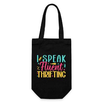 Thrift Shopper I Speak Fluent Thrifting Thrift - Gift Bag for Bottles - black - Front