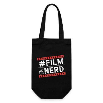  #FILM NERD Kino Fan Filmklappe Cineast - Geschenkbeutel für Flaschen - Schwarz - Vorne