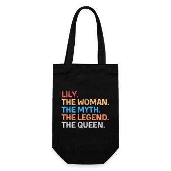 Lily Die Frau Der Mythos Die Legende Die Königin - Geschenkbeutel für Flaschen - Schwarz - Vorne