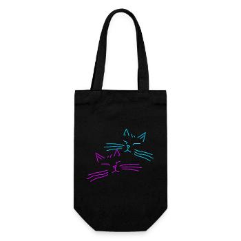 Cat Cats Retro Vintage Party - Gift Bag for Bottles - black - Front