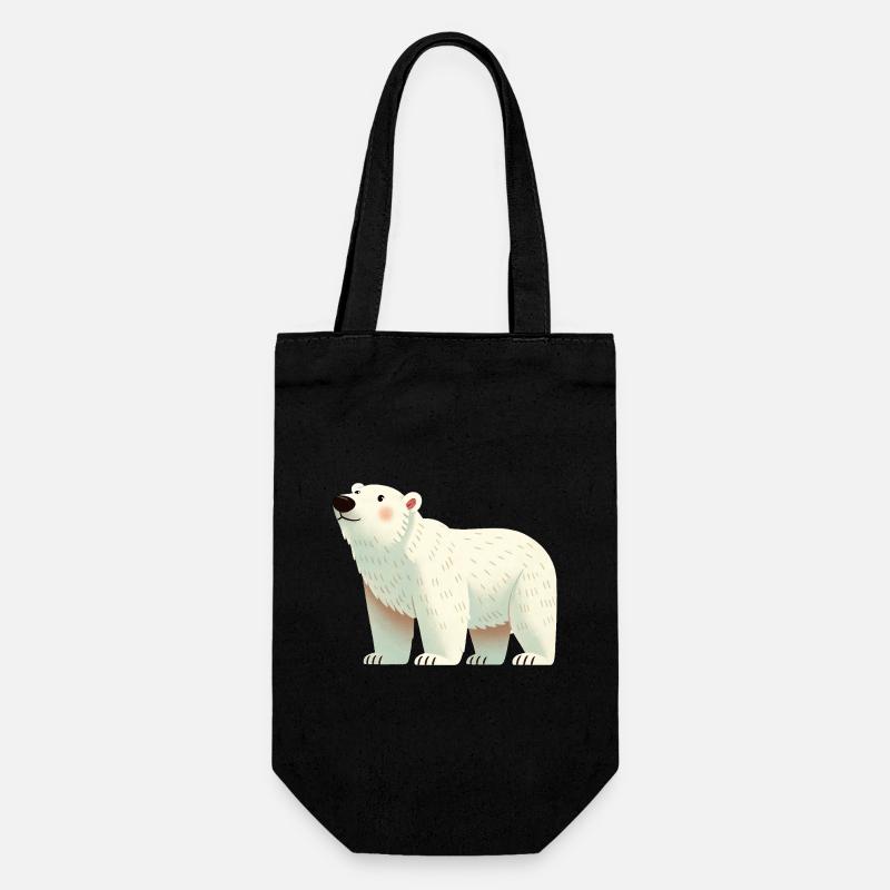 Eisbär - Geschenkbeutel für Flaschen - Schwarz