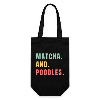 MATCHA UND PUDEL - Geschenkbeutel für Flaschen - Schwarz - Vorne