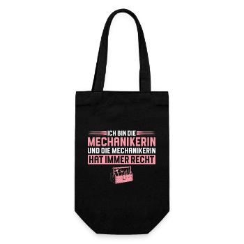 Mechanikerin hat immer recht Handwerkerin - Geschenkbeutel für Flaschen - Schwarz - Vorne
