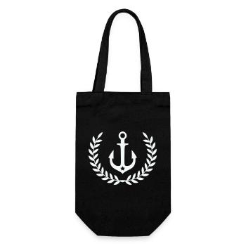 Ancre dans la couronne de laurier - Sac à bouteille - noir - Devant