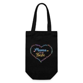Maman est la meilleure - cœur - personnalisable - Sac à bouteille - noir - Devant