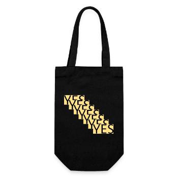 YES – Step statement in gold - Gift Bag for Bottles - black - Front