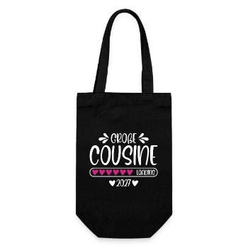 Big Cousin 2027 loading heart loading bar - Gift Bag for Bottles - black - Front
