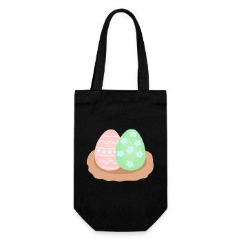 Pastel Easter Egg Duo in Nest - Gift Bag for Bottles - black - Front