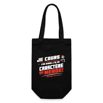 Ich laufe, sonst habe ich einen Charakter von ... - Geschenkbeutel für Flaschen - Schwarz - Vorne