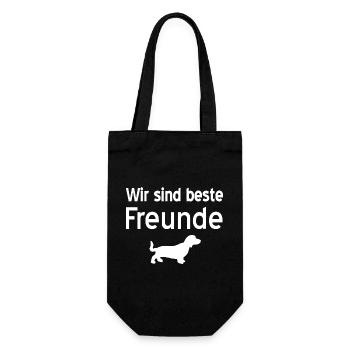Dackel - Geschenkbeutel für Flaschen - Schwarz - Vorne