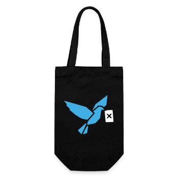 Origami Bird Dove Geometric - Gift Bag for Bottles - black - Front