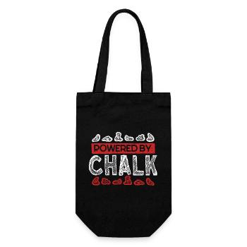 Indoor Klettern Indoorklettern Powered By Chalk - Geschenkbeutel für Flaschen - Schwarz - Vorne