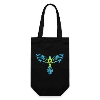 The flight of the blue and yellow bird - Gift Bag for Bottles - black - Front