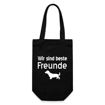 Dackel - Geschenkbeutel für Flaschen - Schwarz - Vorne