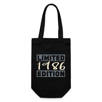 Vintage 1986, 40-jähriges Jubiläumsgeschenk - Geschenkbeutel für Flaschen - Schwarz - Vorne
