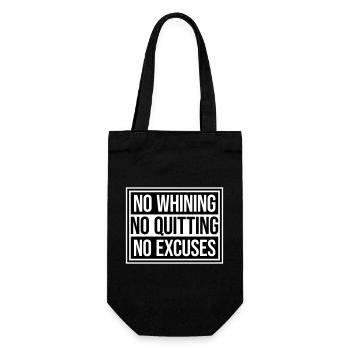 No Whining No Quitting No Excuses Gym Motivation - Geschenkbeutel für Flaschen - Schwarz - Vorne