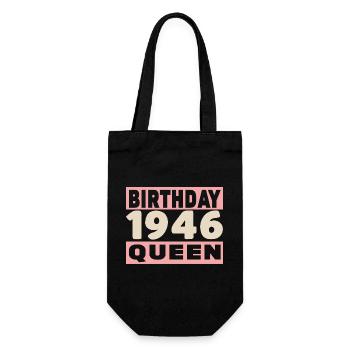 Geburtstagskönigin 80 Jahre alt 1946 Geburtstag - Geschenkbeutel für Flaschen - Schwarz - Vorne