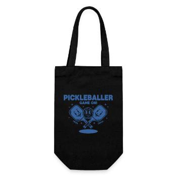 Pickleball-Pickleball-Spiel auf Funny Player - Geschenkbeutel für Flaschen - Schwarz - Vorne