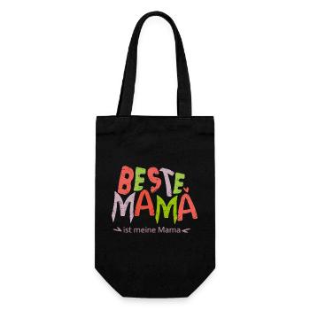 Beste Mama  - Geschenkbeutel für Flaschen - Schwarz - Vorne