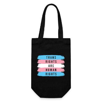 LGBTQ Pride Month - Trans-Rechte sind Menschenrechte - Geschenkbeutel für Flaschen - Schwarz - Vorne