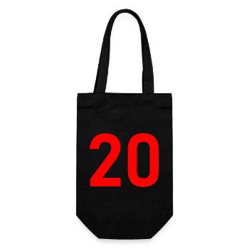 20. 20. JAHRESTAG. 20-JÄHRIGES JUBILÄUM. 20 JAHRE. - Geschenkbeutel für Flaschen - Schwarz - Vorne
