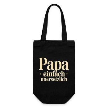 Väter Vatertag Lustig Papa Einfach Unersetzlich - Geschenkbeutel für Flaschen - Schwarz - Vorne