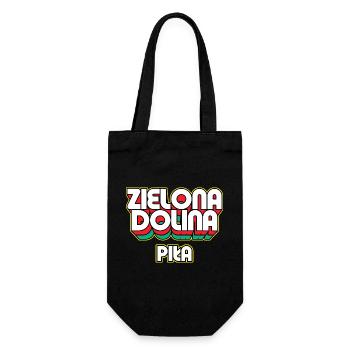 Zielona Dolina Piła. Name des Retro-Bezirks - Geschenkbeutel für Flaschen - Schwarz - Vorne