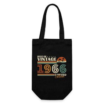 1966 Vintage Retro Geburtstagsgeschenk - Geschenkbeutel für Flaschen - Schwarz - Vorne