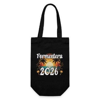 Formentera 2026 - Geschenkbeutel für Flaschen - Schwarz - Vorne