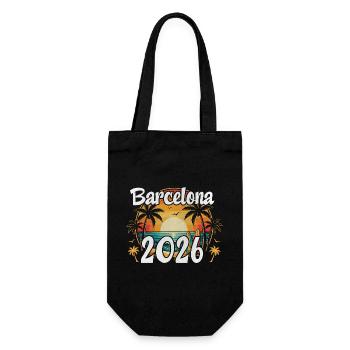Barcelona 2026 - Geschenkbeutel für Flaschen - Schwarz - Vorne