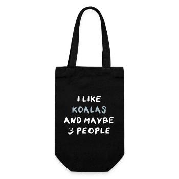 I Like Koalas And Maybe Three People - Gift Bag for Bottles - black - Front