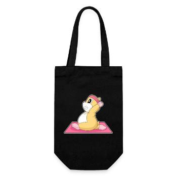 Hamster Yoga Fitness Gymnastics - Gift Bag for Bottles - black - Front