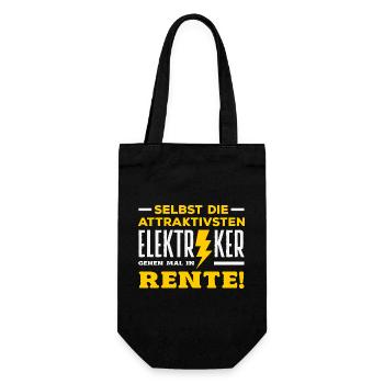 Elektriker Gehen In Rente - Geschenkbeutel für Flaschen - Schwarz - Vorne