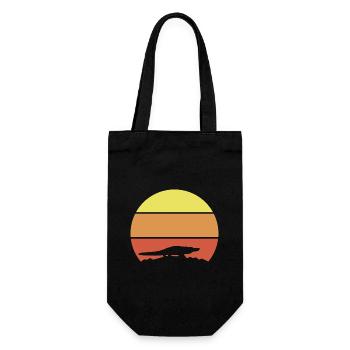 Alligator Retro - Gift Bag for Bottles - black - Front
